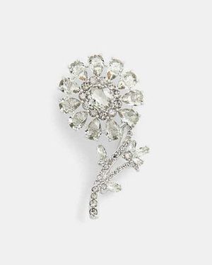 COACH Crystal Flower Brooch - Black