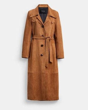COACH Gabardina De Ante En, Talla Grande - Negro