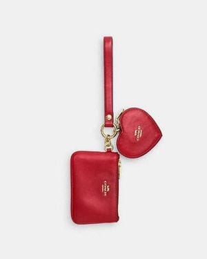 COACH Wristlet And Heart Pouch - Black