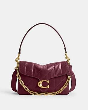 COACH Chain Tabby Shoulder Bag With Quilting - Red