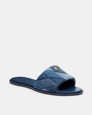 COACH Holly Sandals With Quilting Dress Sandals, Leather/Rubber - Blue