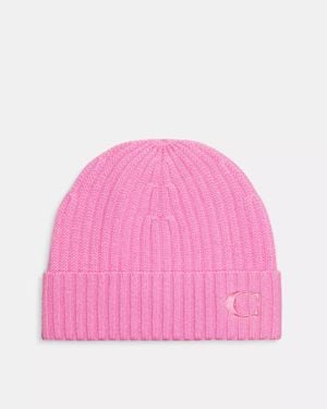 COACH Cashmere Beanie - Pink