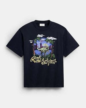 COACH Rexy 10Th Birthday Jungle Relaxed T-Shirt - Black