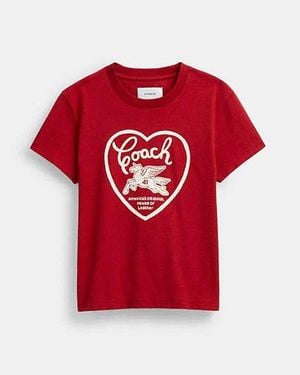 COACH Maglietta Con Cuori Anni '90 - Rosso