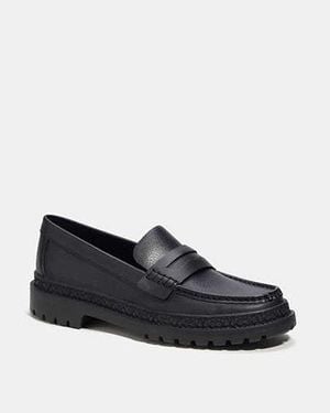COACH Cooper Leather Penny Loafers - Black