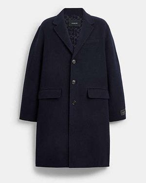 COACH Double Faced Wool Coat - Blue