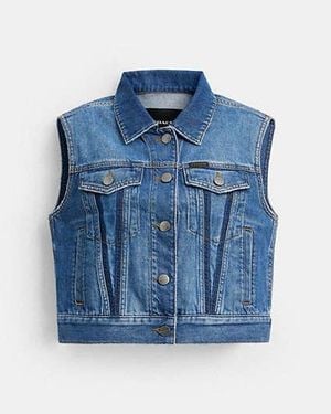 COACH Shrunken Denim Workwear Vest - Blue
