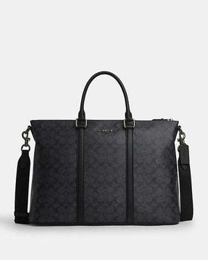 COACH Caleb Work Bag In Signature Canvas - Black