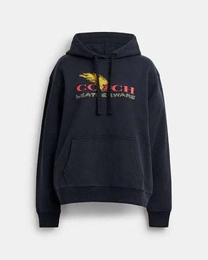 COACH Collage Graphic Hoodie In Organic Cotton - Blue