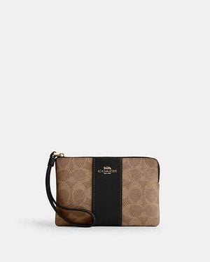 COACH Signature Canvas Wristlet Clutch - Black