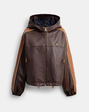 COACH Leather Windbreaker - Black