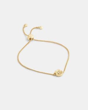 COACH Armband Mit Schiebeverschluss Und „Tea Rose“ - Schwarz