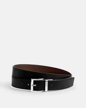COACH Cintura Sartoriale Double Face Con Fibbia Da 30 Mm - Nero