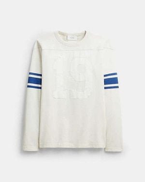 COACH Striped Varsity Long Sleeve T-Shirt - Black