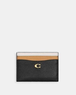 COACH Porta Carte Di Credito Essential A Blocchi Di Colore - Nero