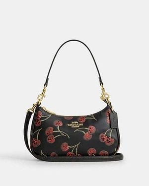 COACH Teri Shoulder Bag With Cherry Print - Black