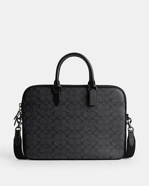 COACH Gotham Slim Briefcase In Signature Canvas - Black