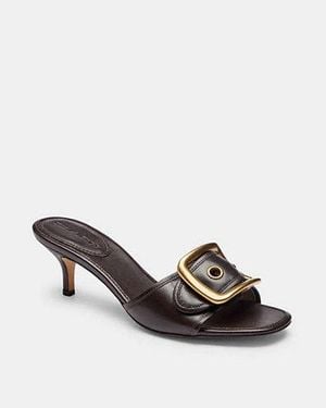 COACH Margot Sandal With Oversized Buckle - Black