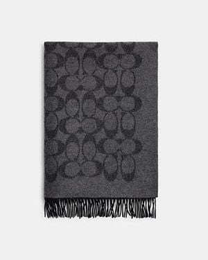 COACH Signature Blanket Scarf - Black