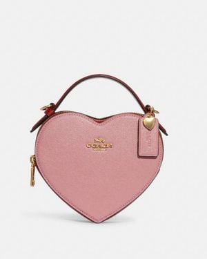 COACH Coach Heart Crossbody In Colourblock - Pink