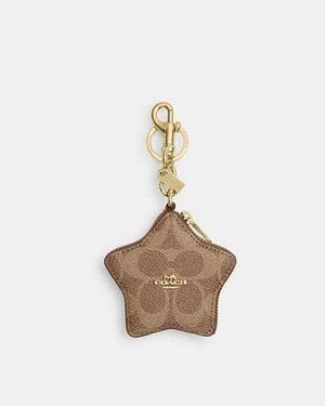 COACH Star-Taschenanhänger Aus Signature Canvas Für Frauen - Schwarz