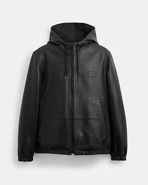 COACH Reversible Leather Jacket In Recycled Polyester - Black
