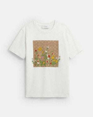 COACH Floral Signature Square Classic T-Shirt - Black