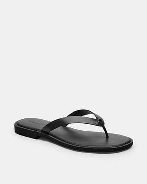 COACH Brianna Flip Flop Flat Sandals - Black