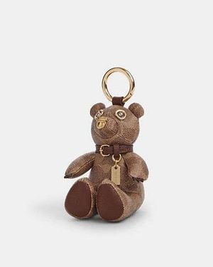 COACH Collectible Bear Bag Charm In Signature Canvas - Black