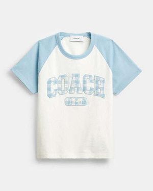 COACH Camiseta Deportiva Raglán De Cuadros Vichy - Negro
