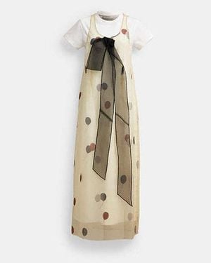 COACH Printed Organza Balloon Dress - Black