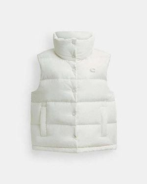 COACH Puffer Jacket Vest - Black
