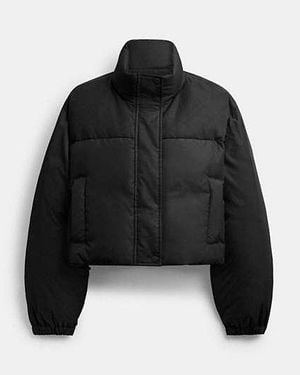 COACH Plumífero Corto Signature En, Talla Mediano - Negro
