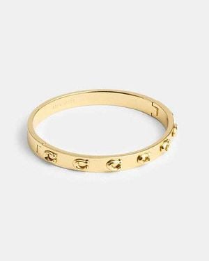 COACH Pegged Hinged Bangle - Black