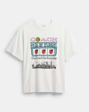 COACH New York Collage T Shirt Aus Biobaumwolle - Schwarz