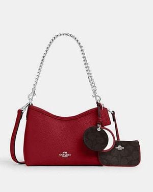 COACH Laurel Small Shoulder Bag With Mirror Charm And Pouch - Red