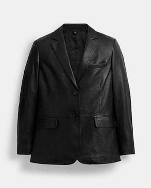 COACH Leather Blazer - Black