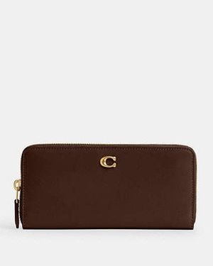 COACH Essential Slim Accordion Zip Wallet - Brown