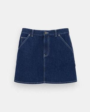 COACH Denim Utility Button Skirt - Blue