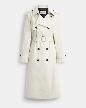 COACH Long Trench Coat - Black