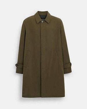 COACH Water-Repellent Button-Front Mac Coat - Green