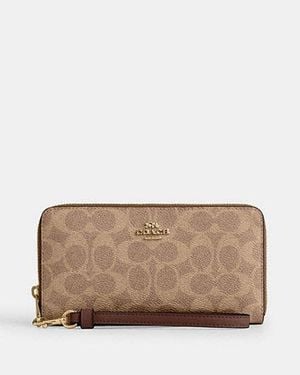 COACH Long Zip Around Wallet - Black