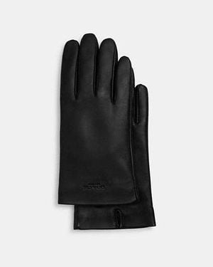 COACH Leather Tech Gloves - Black