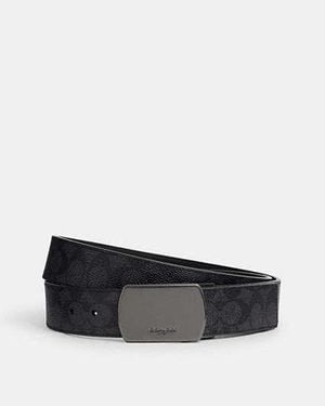 COACH Plaque Buckle Cut To Size Reversible Belt, 38 Mm - Black