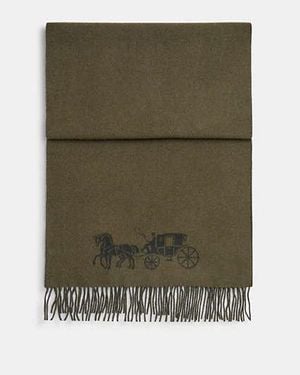 COACH Horse And Carriage Double Face Oversized Muffler - Green
