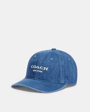 COACH Denim Baseball Hat - Blue