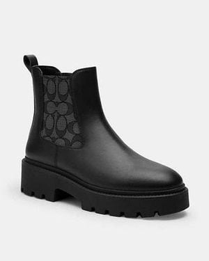 COACH Lucy Chelsea Boot With Signature Polyester - Black