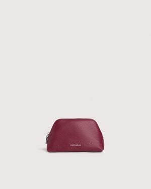 Coccinelle Grained Leather Make-Up Bag Helga - Pink