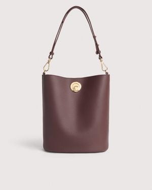 Coccinelle Two-Sided Leather Bucket Bag Nikla Medium - Purple