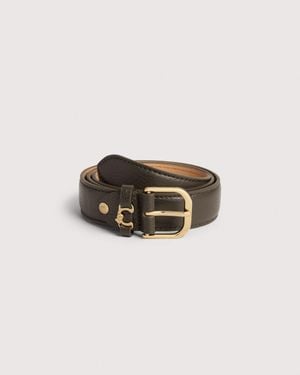 Coccinelle Grained Leather Belt Metal Loop - Multicolor